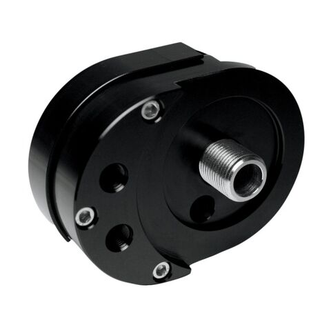 Feuling Offset Sandwich Oil Cooler Adapter For Harley Twin Cam 1999-2017 Black [Open Box]