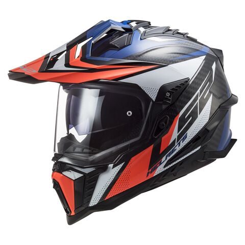 LS2 Explorer Carbon Focus Helmet Blue/White/Red / MD [Blemished - Very Good]