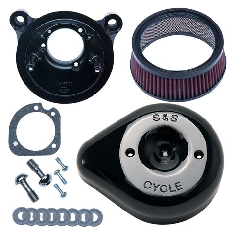 S&S Cycle Teardrop Stealth Air Cleaner Kit For Harley Twin Cam With Throttle By Wire 2008-2017 Black [Open Box]