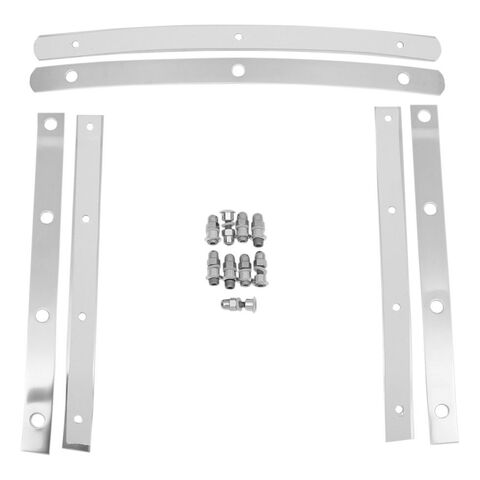 Memphis Shades Replacement Straps For Memphis Fats / Slim Windshield Slim (9 bolts) / Polished Stainl... [Open Box]