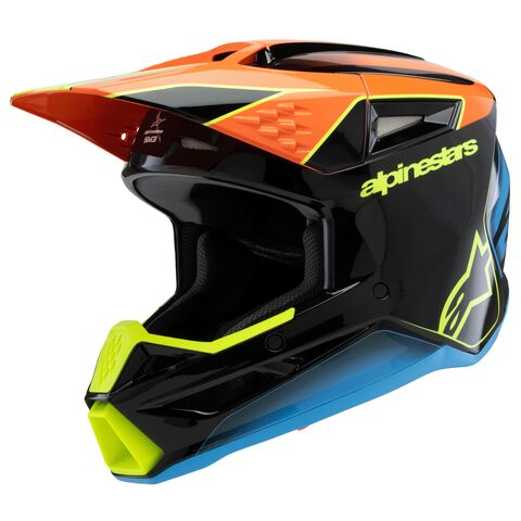 Alpinestars Youth SM3 Fray Helmet Black/Orange/Yellow / Youth SM [Blemished - Good]