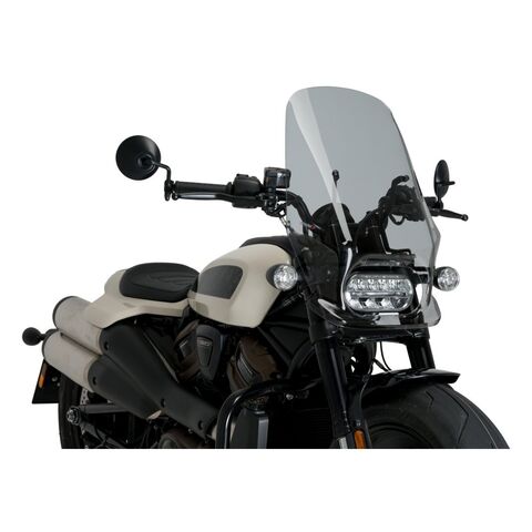 Puig New Generation Touring Windshield For Harley Sportster S 2021-2026 Smoke [Previously Installed]