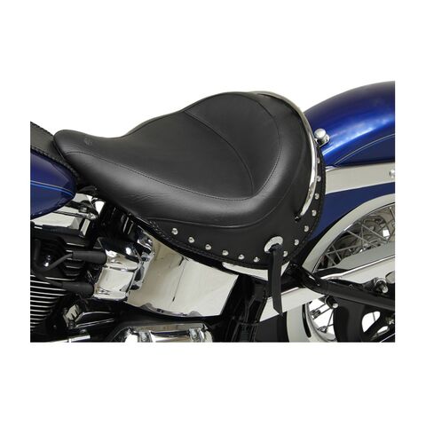 Mustang Wide Touring Solo Seat For Harley Softail Deluxe 2005-2017 Studded w/ Conchos / Without Backr... [Open Box]