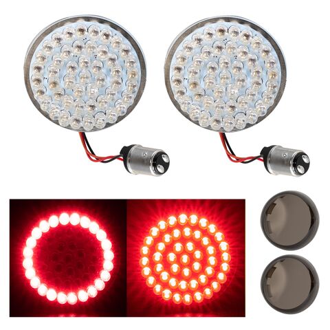 HogWorkz Halomaker Bullet Style LED Dual Function Rear Turn Signal Inserts For Harley 2000-2026 1157... [Open Box]