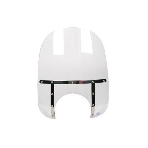 Memphis Shades Memphis Fats Windshield With 9" Headlight Cutout Clear/Silver Straps / 21" Tall [Open Box] Clear/Silver Straps / 21"... [Open Box]