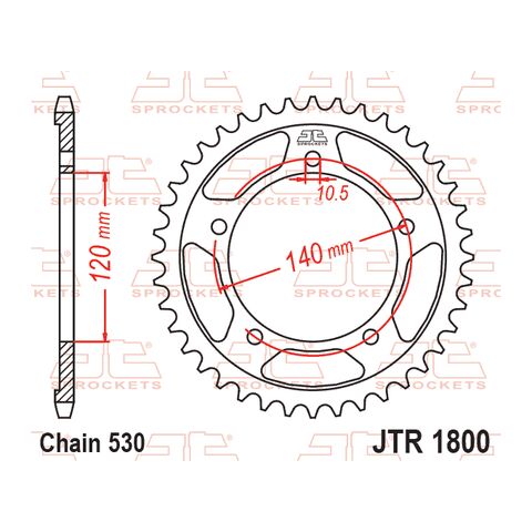 JT Sprockets 530 Rear Steel Sprocket Suzuki 1250 Bandit / B-King / Hayabusa / GSX-R1000 / SV1000 / Triumph Daytona 955i / Sprint RS / Tiger 955 / Tiger 1050