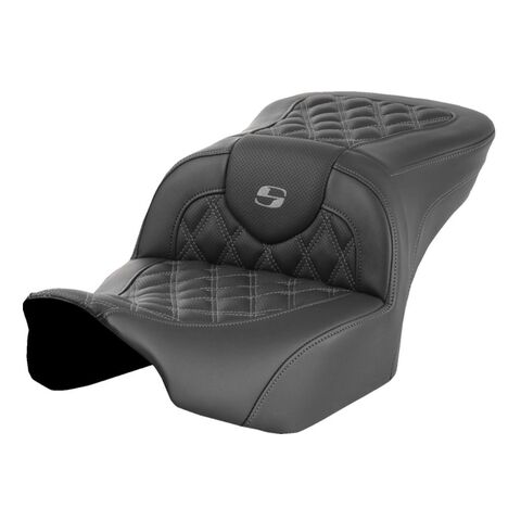 Saddlemen Roadsofa LS Lattice Stitch 2-Up Seat For Harley FLHX / FLTRX 2023-2026 Grey Stitch / Standa... [Open Box]