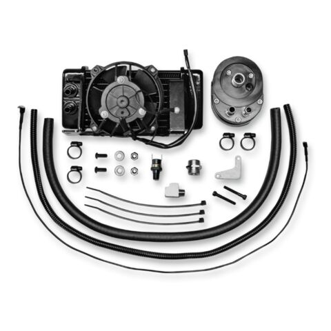 Jagg Oil Coolers Fan-Assisted Low Mount Oil Cooler Kit For Harley Touring 2009-2016