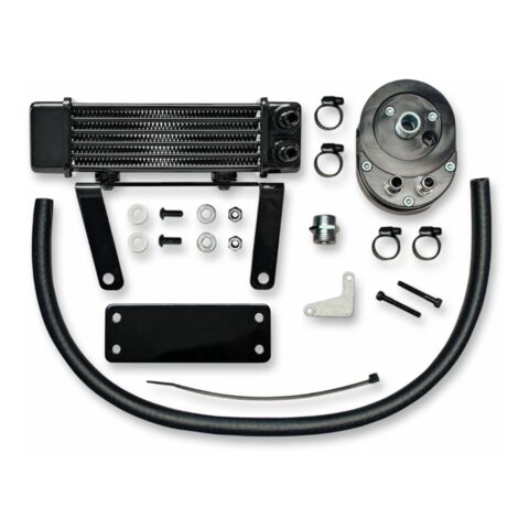 Jagg Oil Coolers 6-Row Low Mount Oil Cooler Kit For Harley Softail 2000-2017