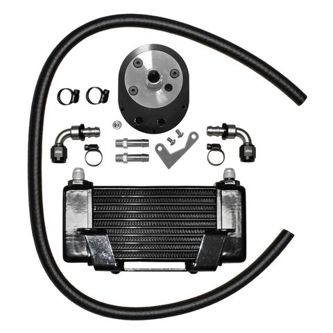 Jagg Oil Coolers 10-Row Low Mount Oil Cooler Kit For Harley