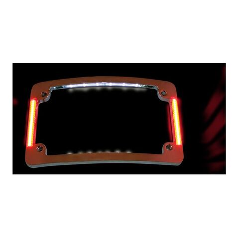 Custom Dynamics LED All-In-One Radius License Plate Frame Tri-Lighting / Black [Open Box]