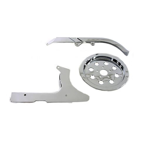 V-Twin Mfg. Chrome Belt Guard Kit For Harley Softail 1990-1999