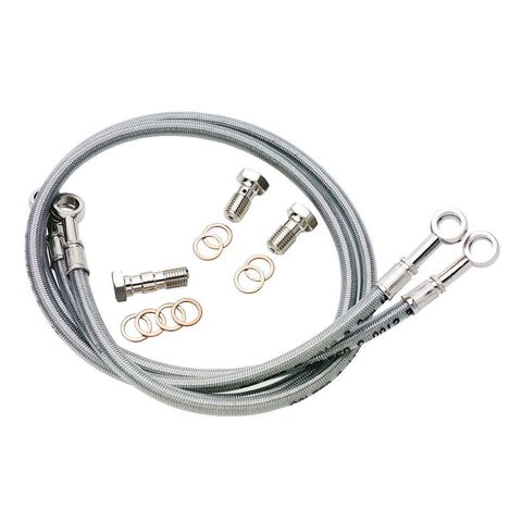 GBrakes Complete Brake And Clutch Line Kit Honda VFR800 2002-2009 Clear Line/Silver Fittings [Open Box]