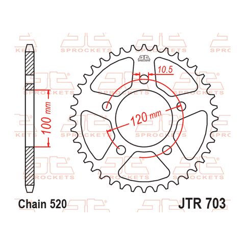 JT Sprockets 520 Steel Rear Sprocket Aprilia RS 660 / Tuono 660 / Tuareg 660 / Pegaso 650 / BMW G650 Xmoto