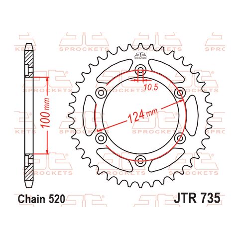 JT Sprockets Racelite Aluminum Rear Sprocket Ducati 851 / 888 / Monster 600 / 620 / 695 / 696 / 750 / 800 / 900 / SS / 750 / 900