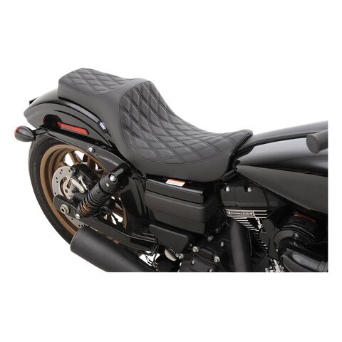 Drag Specialties Predator III Seat For Harley Dyna 2006-2017 Double Diamond / Black Stitch [Previously Installed]