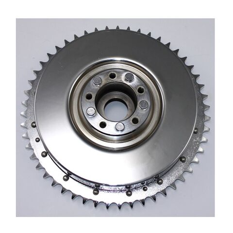 V-Twin Mfg. Hydraulic Rear Brake Drum For Harley FL 1963-1966 Chrome [Previously Installed]