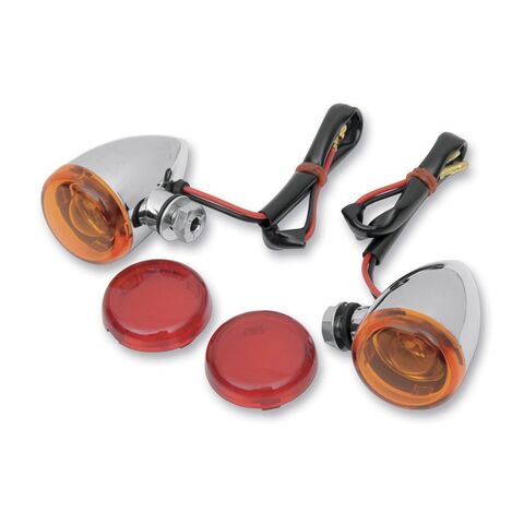 Drag Specialties Mini Deuce Marker Lights Amber / Red / Chrome [Open Box]