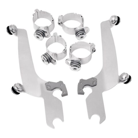 Memphis Shades Sportshield Trigger-Lock Mount Kit For Harley Dyna / Softail 2006-2017 Polished [Open Box]