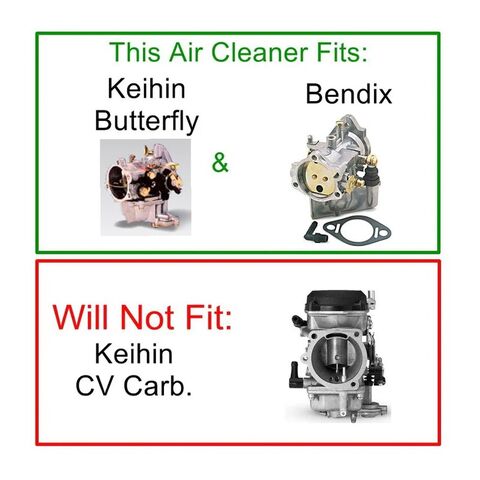 TC Bros Louvered Air Cleaner Kit For Bendix Zenith / Keihin Butterfly Carb Louvered / Chrome [Previously Installed]