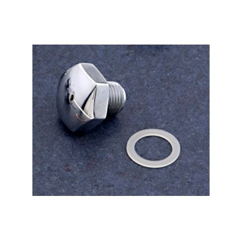 Colony Chrome Plated Oil Tank Drain Plug With Gasket For Harley Big Twin 1981-1989 [Open Box]