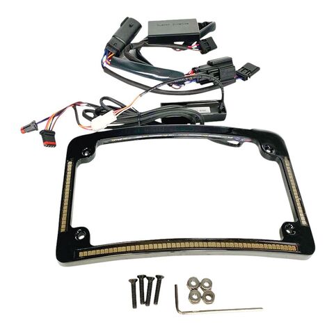 Custom Dynamics Radius Quad License Plate Frame For Harley Touring 2014-2022 Black [Open Box]