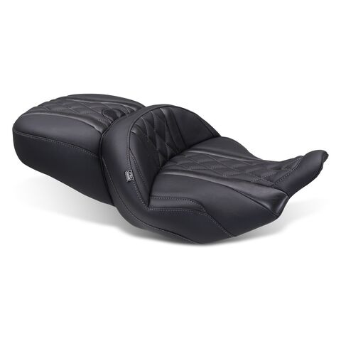 Mustang Super Touring Deluxe Diamond One-Piece 2-Up Seat For Harley FLHX / FLTRX 2023-2026 Standard R... [Open Box]