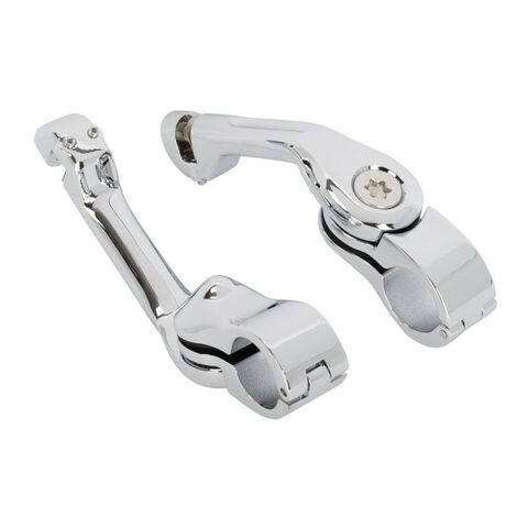 HogWorkz Angled Adjustable Highway Foot Pegs & Clamps Short / 2.5" / Chrome [Blemished - Very Good]