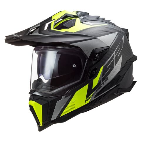 LS2 Explorer Carbon Focus Helmet Titanium/Yellow / MD [Open Box]