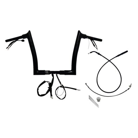 Fat Baggers Inc. EZ Install Wired 1-1/2" Pointed Top Handlebar For Harley FLTRX 2023-2026 12" Rise / Black [Previously Installed]