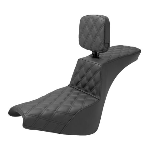 Saddlemen Tour Step-Up LS Lattice Stitch Seat For Harley Softail FXLR/S / FLSB 2018-2026 Black / Full Lattice Stit... [Blemished - Very Good]