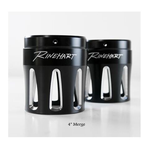 Rinehart Exhaust 4" Moto Series Muffler End Cap Pair / Black Merge [Previously Installed]