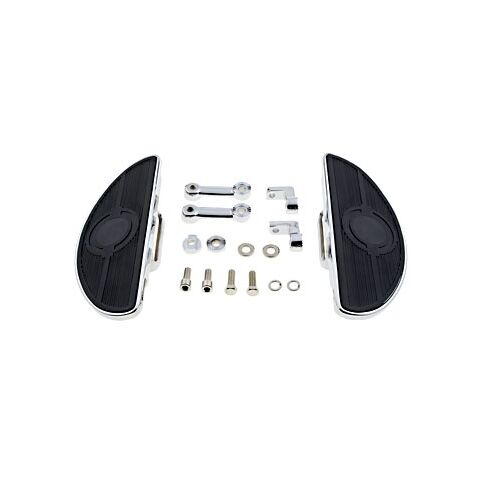 Milwaukee Twins Oval Mini-Floorboards With Mounts For Harley [Open Box]