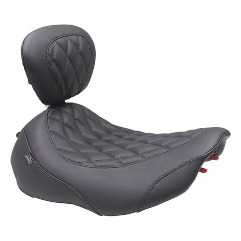 Mustang Wide Tripper Diamond Solo Seat For Harley FLHX / FLTRX 2023-2026 Black Stitch / Without Backrest [Demo - Acceptable]