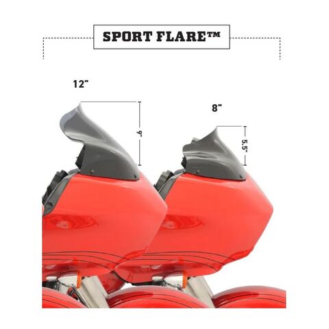 Klock Werks Flare Windshield For Harley Road Glide 1998-2013 Smoke / 14" Tall Pro-Tour [Open Box]