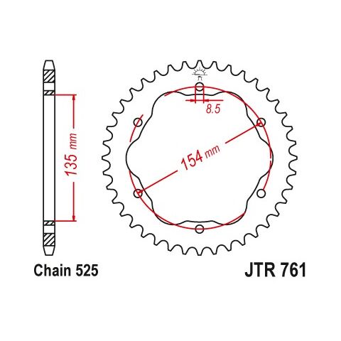 JT Sprockets 525 Steel Rear Sprocket Ducati 1098 / 1198 / Diavel / Monster / Panigale / Streetfighter 43T [Blemished - Very Good]