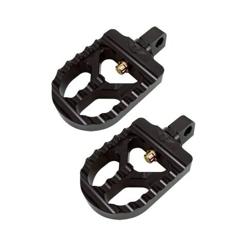 Joker Machine Adjustable Serrated Foot Pegs For Harley Short / Black Anodized [Open Box]