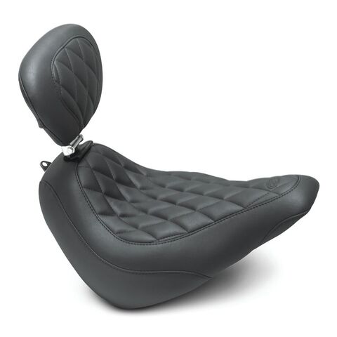 Mustang Wide Tripper Diamond Solo Seat For Harley Softail Street Bob 2018-2026 Black / Without Backre... [Open Box]