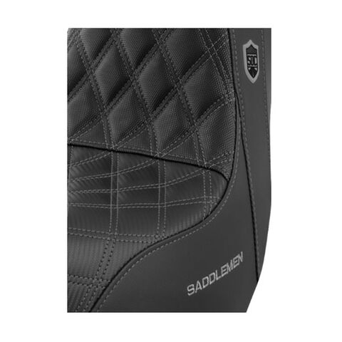 Saddlemen Pro Series SDC Performance Gripper Seat For Harley Dyna 2006-2017 Silver Stitch / With Backrest [Previously Installed]