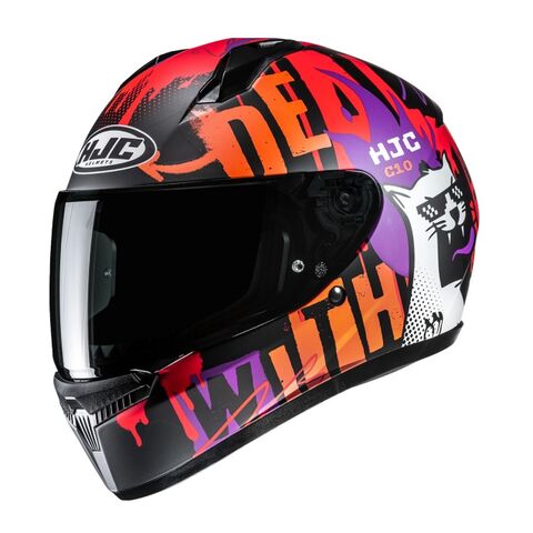 HJC C10 FOP Helmet Matte Orange/Purple/Red / 3XS / Youth SM [Open Box]
