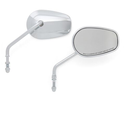 Milwaukee Twins Teardrop OEM Style Mirror Set Long Stem Chrome [Blemished - Good]