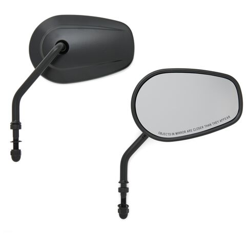 Milwaukee Twins Teardrop OEM Style Mirror Set Short Stem Black [Blemished - Good]