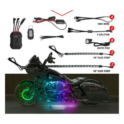 XKGLOW Motorcycle XKMAX LED Underglow Light Kit