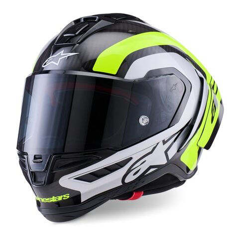 Alpinestars Supertech R10 Carbon Arius Helmet Black/Silver/Hi-Viz Yellow / MD [Open Box]