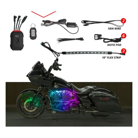 XKGLOW Motorcycle XKMAX LED Underglow Light Kit