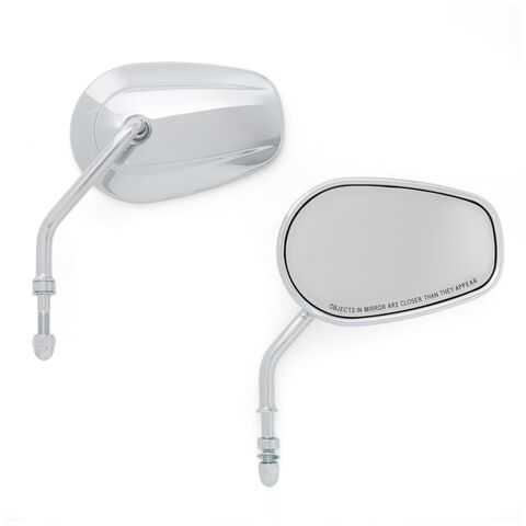 Milwaukee Twins Teardrop OEM Style Mirror Set Short Stem Chrome [Blemished - Good]