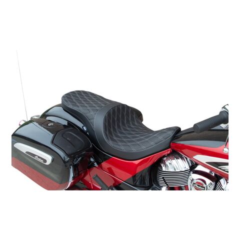 Drag Specialties Low Profile Forward Touring Seat For Indian 2014-2026 Silver Diamond Stitch [Open Box]
