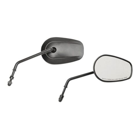 Drag Specialties Teardrop OEM Style Mirrors For Harley Long / Matte Black [Open Box]