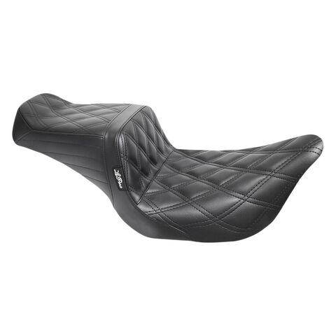 Le Pera TailWhip Double Diamond Stitch 2-Up Seat For Harley Touring 2008-2025 Standard / Black Stitch [Previously Installed]