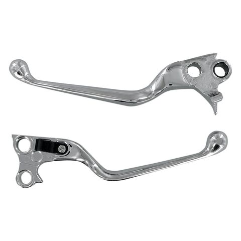 Milwaukee Twins Ergonomic Smooth Wide Lever Set For Harley 1996-2017 Chrome / Wide Blade [Open Box]